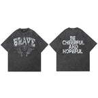 Retro Black Cross Washed T-Shirt — side view