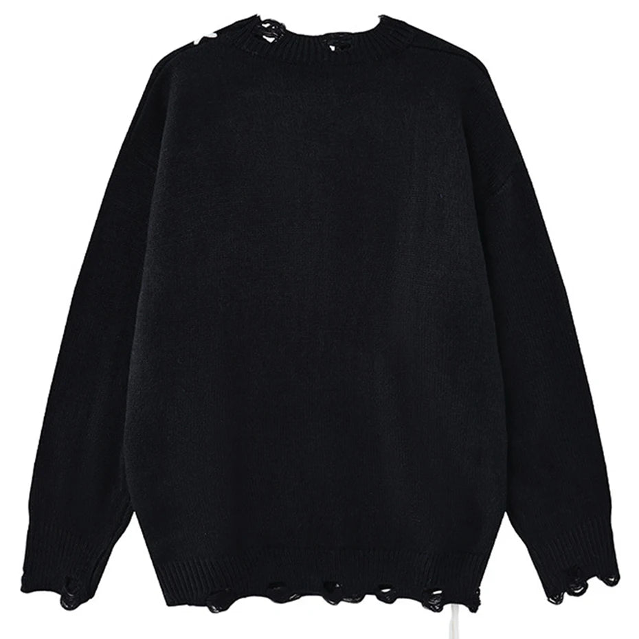Funny Y2K Cat Knit Oversized Sweater — front view