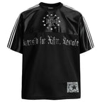 Black Cross Star Graphic Loose T-Shirt — styling shot