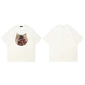 Black Cartoon Cats Graphic T-Shirt — side view