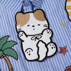 Cat Embroidered Loose T-Shirt — fit shot
