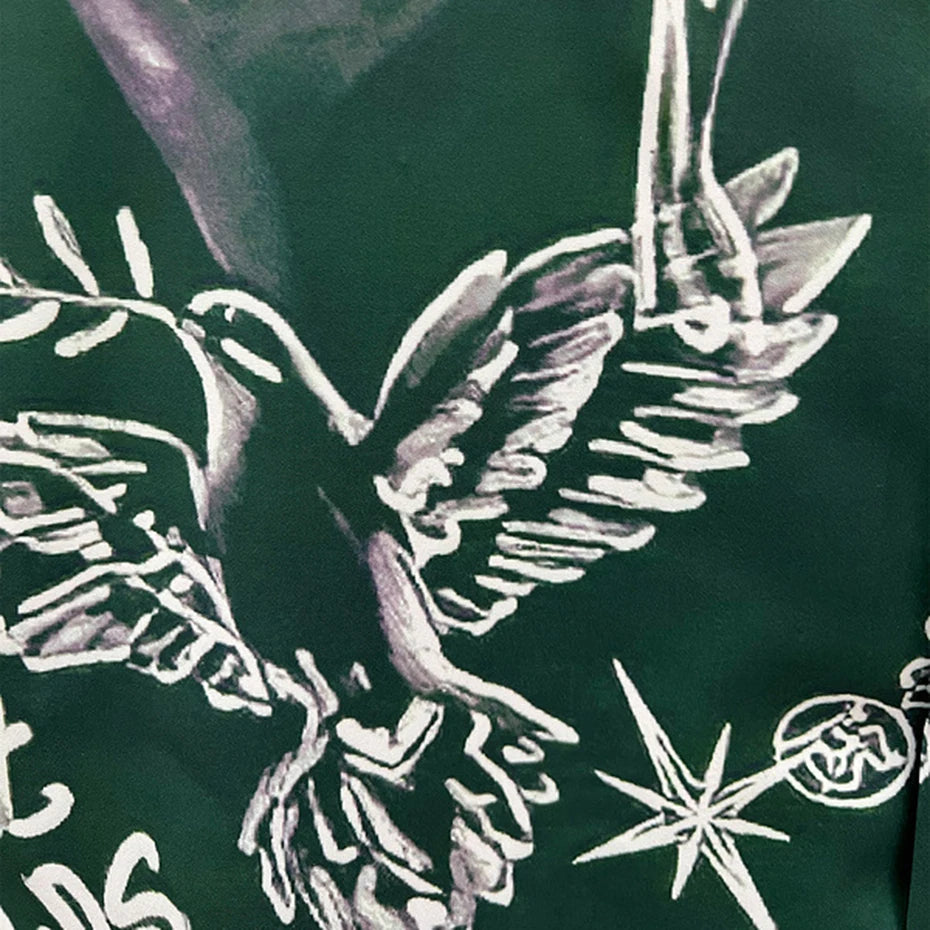 Short Vintage Loose Shirt — fabric close-up