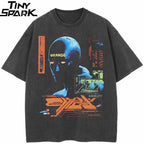Aesthetic Vintage Black Washed T-Shirt — front view