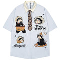 Funny Cat Graphic Loose Shirt — back view