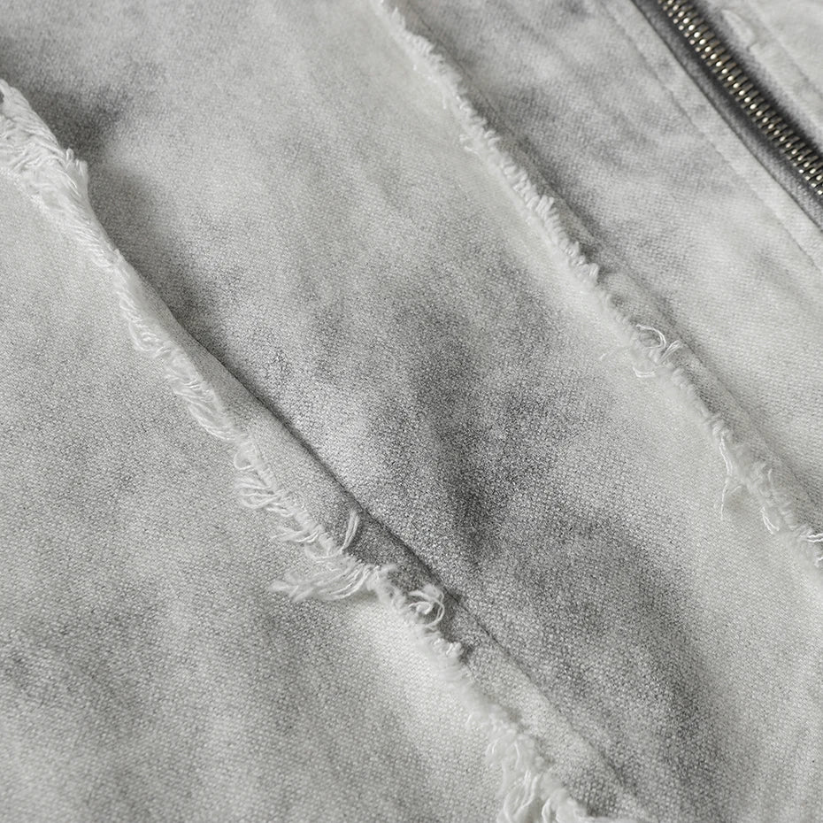 Vintage Hooded Oversized Jacket — fabric close-up