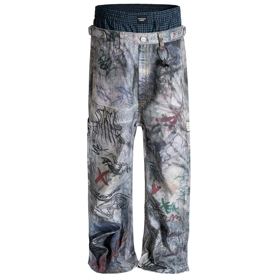 Graphic Denim Loose Jeans — styling shot