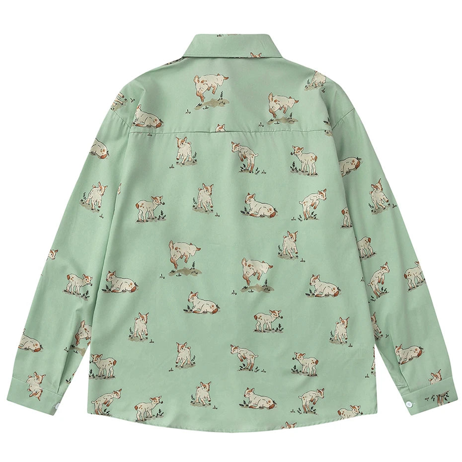 Goat Graphic Loose Shirt — detail shot