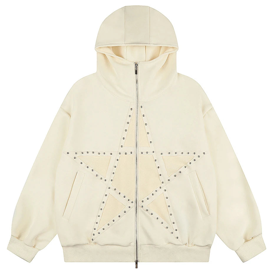 Y2K Star Zip Oversized Jacket — styling shot