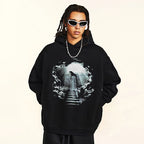 Print Retro Graphic Hoodie — front view