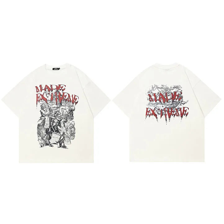 Ancient White Graphic T-Shirt — fabric close-up