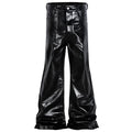 Red Denim Flare Jeans — fabric close-up