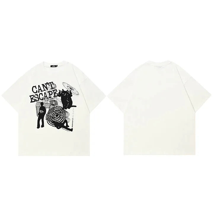 Black Cat Graphic T-Shirt — flat lay