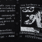 Vintage Letter Car Knit Oversized Sweater — detail shot