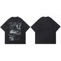 Racing Black Racing Car Graphic Oversized T-Shirt — styling shot