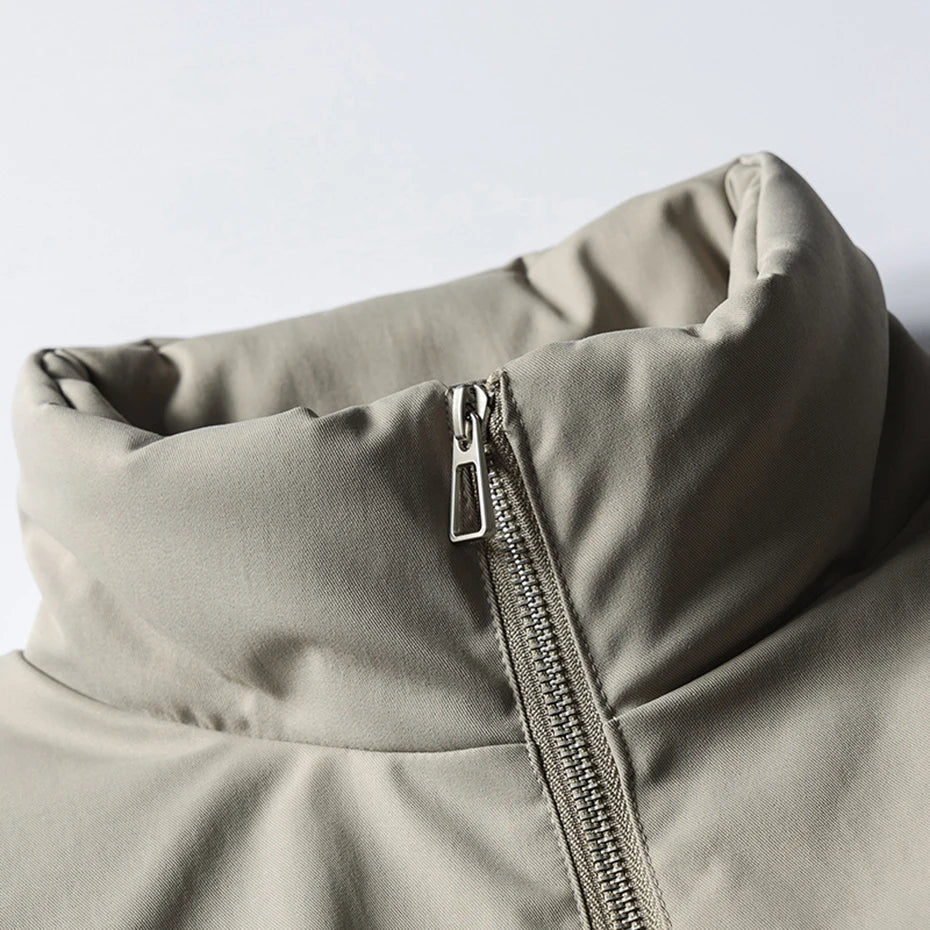 Duck White Padded Oversized Puffer Jacket — detail shot