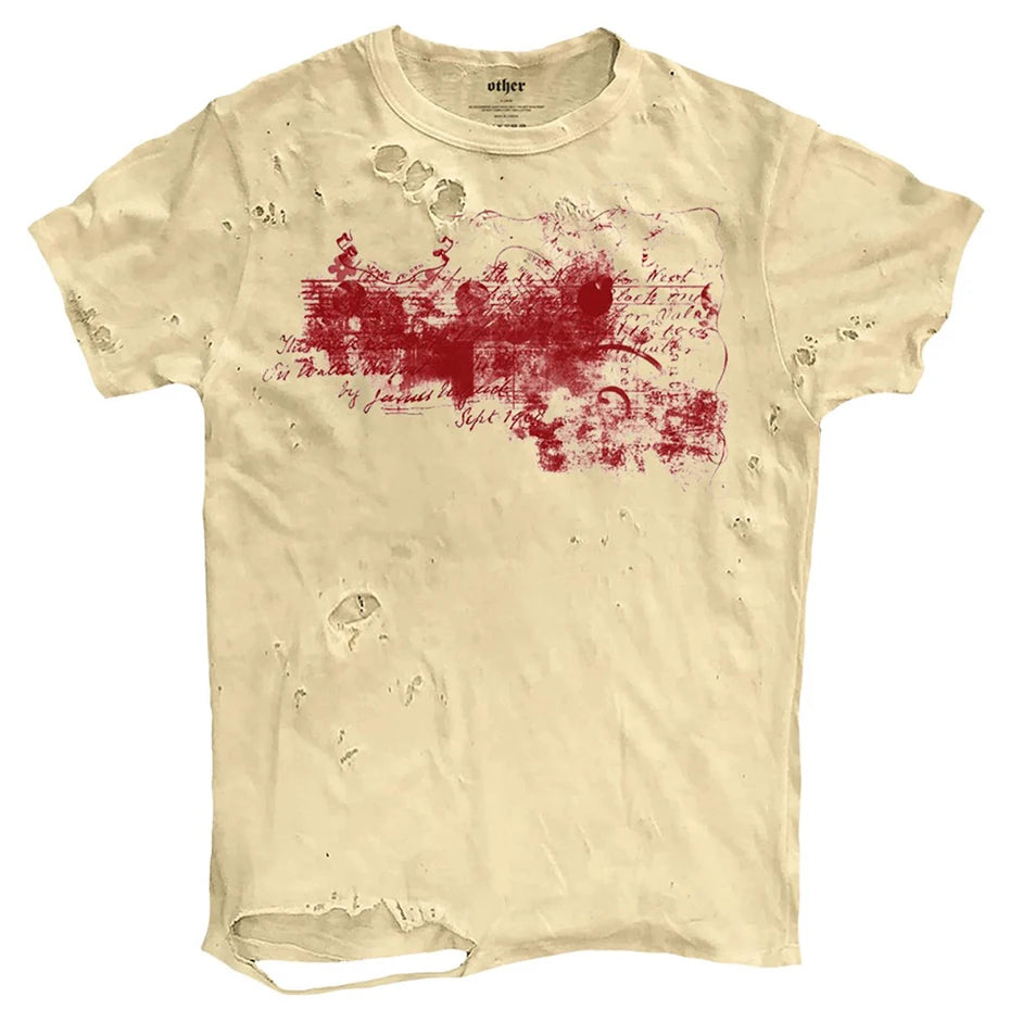 Vintage Ripped T-Shirt — Style 8 khaki