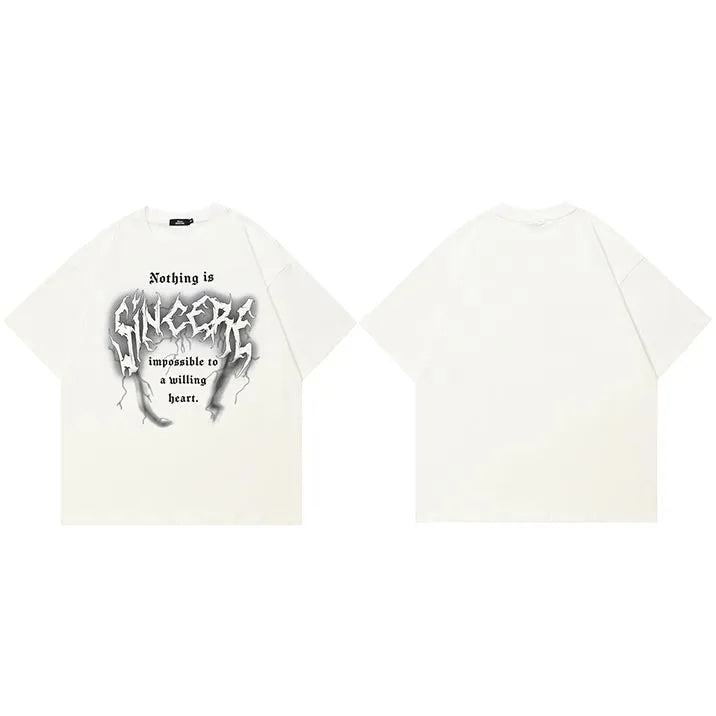 White Lightning Graphic T-Shirt — fabric close-up