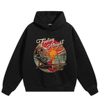 Skull Skeleton Graphic Hoodie — fabric close-up