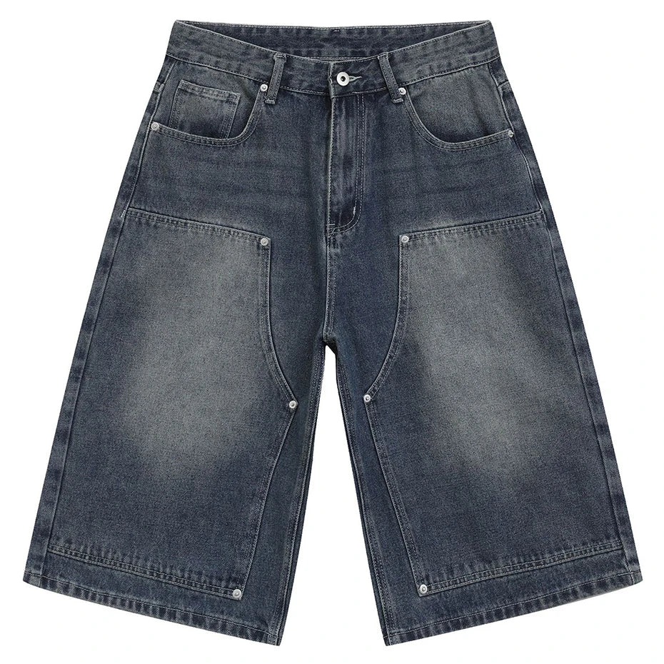 Jeans Vintage Loose Denim Shorts — fabric close-up