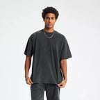 Plain Solid Color Loose T-Shirt — back view