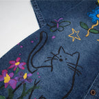 Vintage Cat Graphic Oversized Shirt — fit shot
