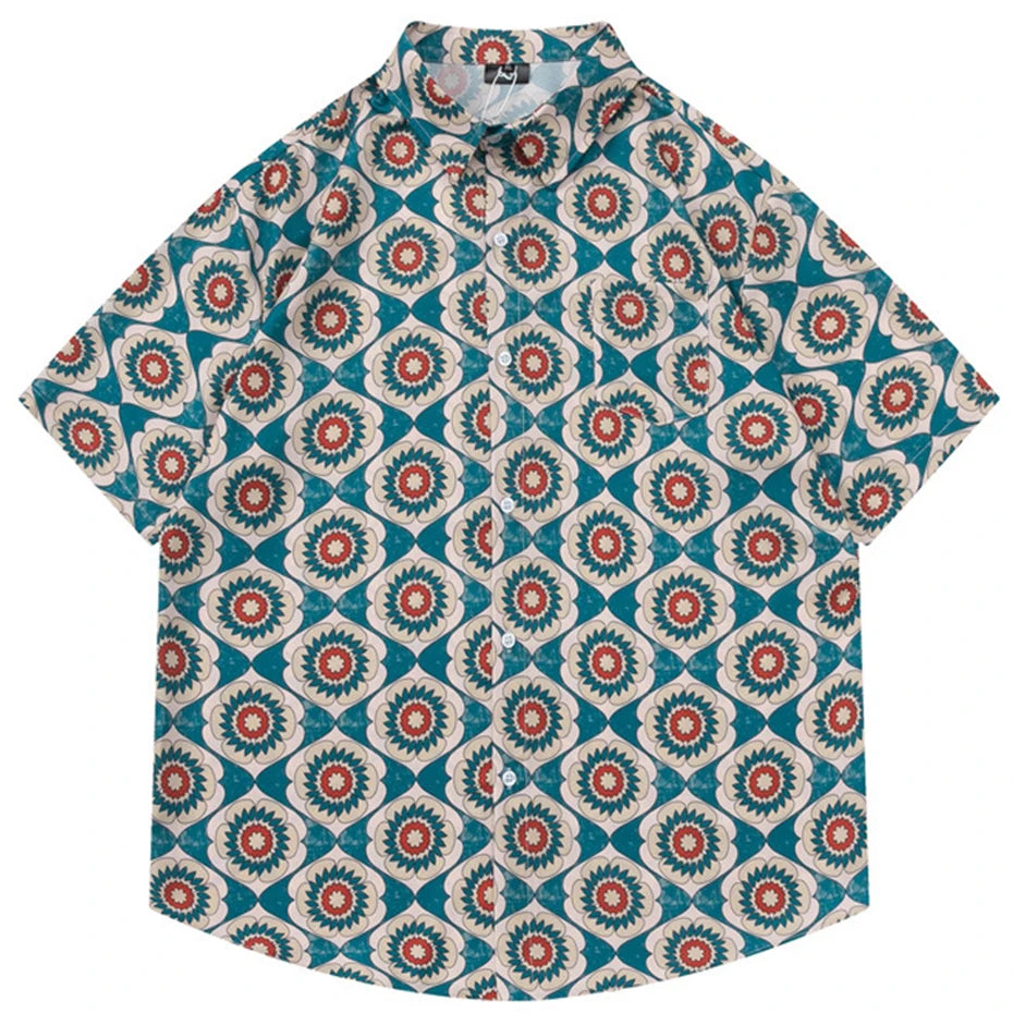 Sleeve Vintage Graphic Loose Shirt — styling shot