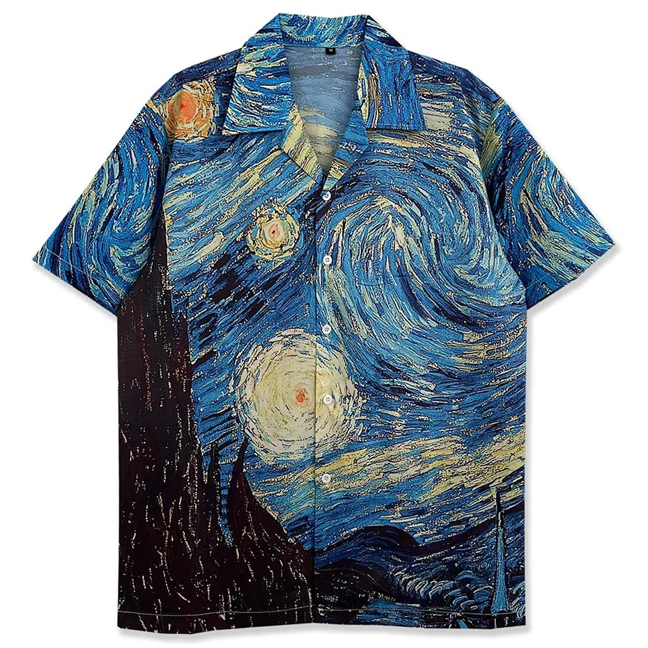 Vintage Star Graphic Oversized Shirt — fabric close-up