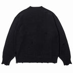 Y2K Black Ripped Knit Sweater — styling shot
