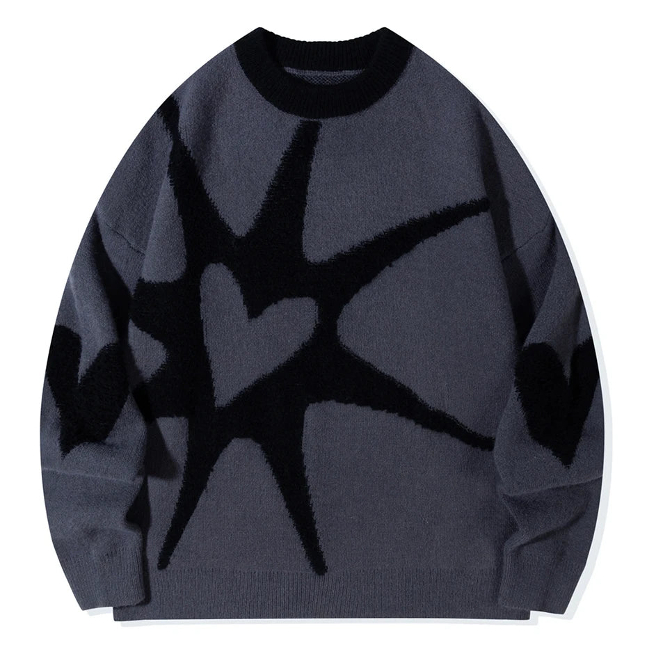 Y2K Graphic Knit Oversized Sweater — styling shot
