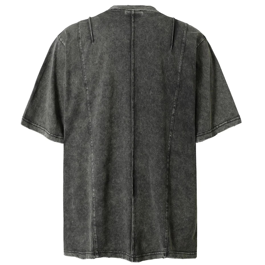 Vintage Car Patchwork Oversized T-Shirt — back view