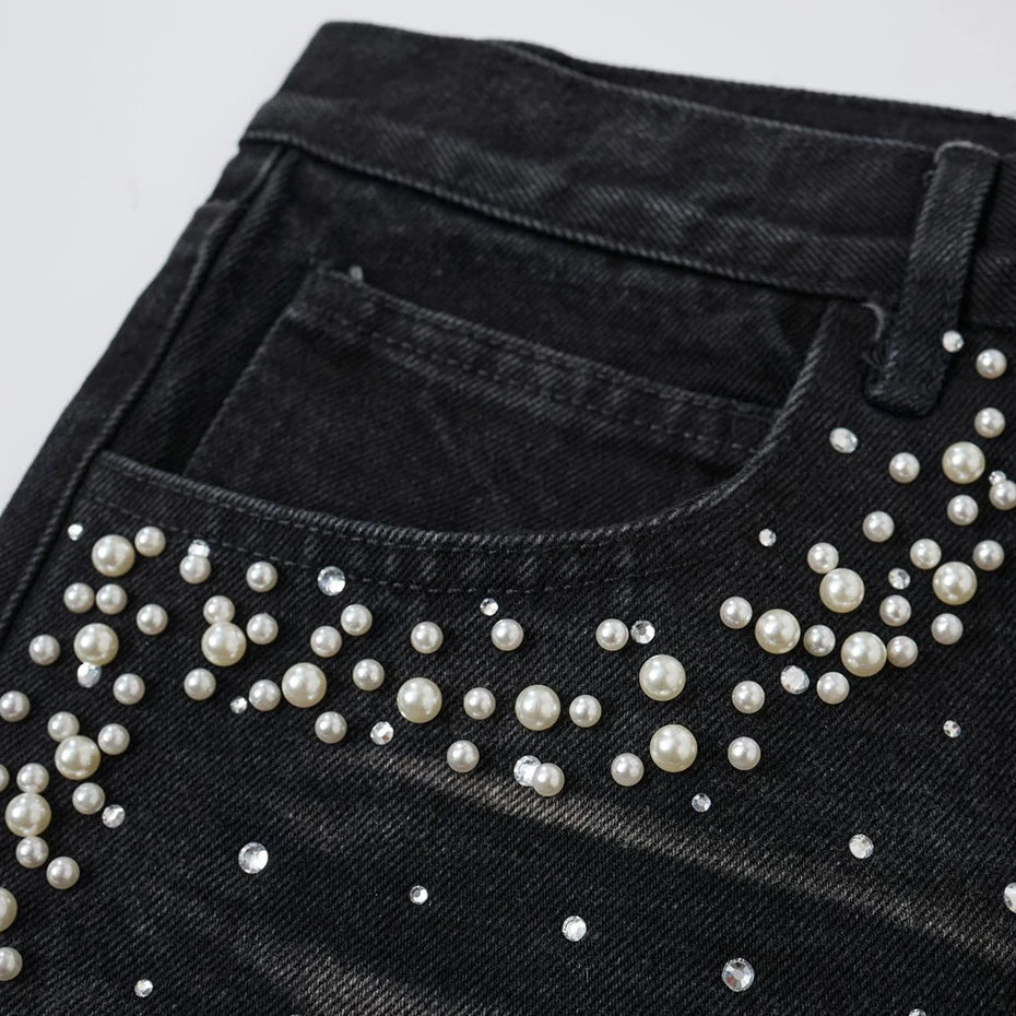 Y2K Vintage Loose Denim Shorts — fit shot
