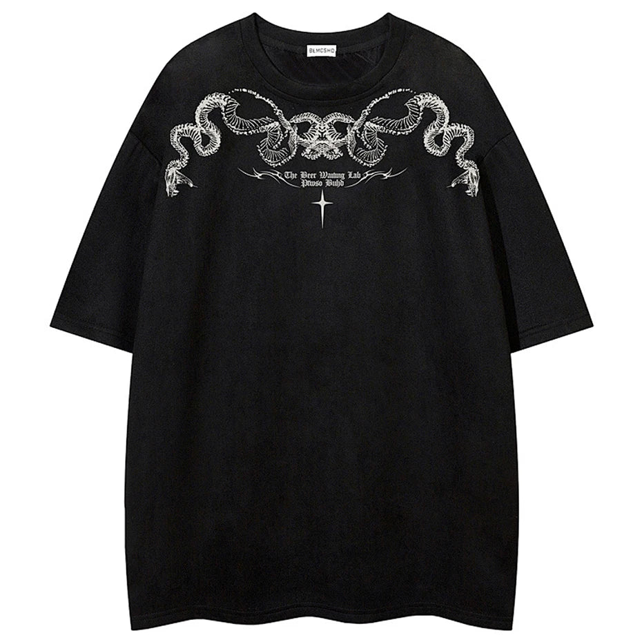Shirts Vintage Graphic Suede Oversized T-Shirt — styling shot