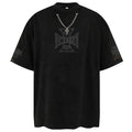 Y2K Vintage Suede Oversized T-Shirt — detail shot
