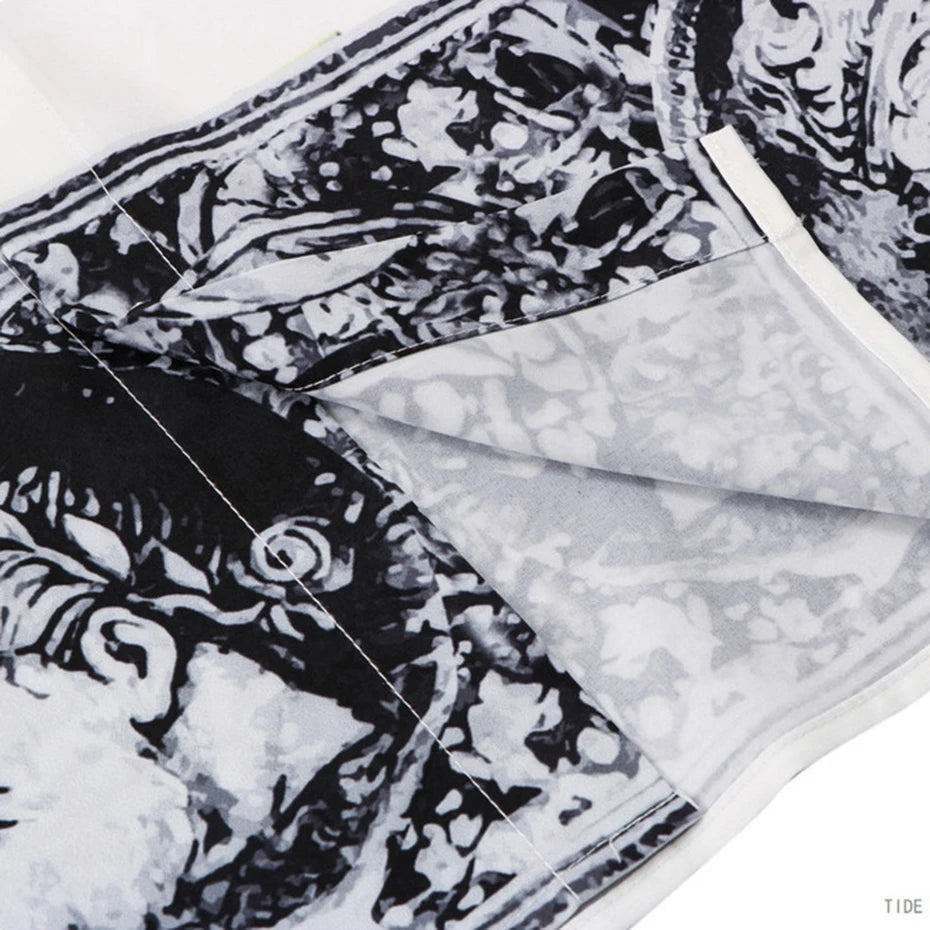 Vintage Graphic Loose Shirt — fabric close-up