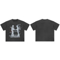 Graphic Retro Black Shadow Washed T-Shirt — side view