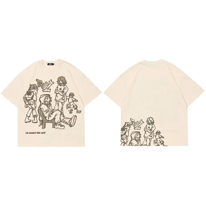 Cartoon Graphic Oversized T-Shirt — side view