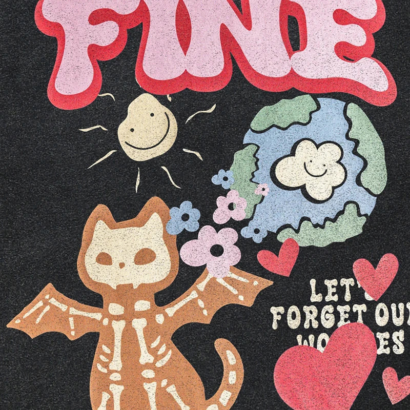 Retro Black Devil Washed T-Shirt — back view