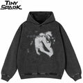 Y2K Black Eye Graphic Oversized Hoodie — front view