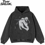 Y2K Black Eye Graphic Oversized Hoodie — front view
