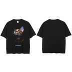 Y2K Black Cat Graphic T-Shirt — side view