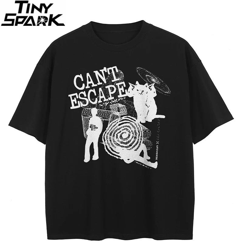 Black Cat Graphic T-Shirt — detail shot