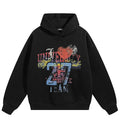Vintage Graffiti Graphic Hoodie — fabric close-up