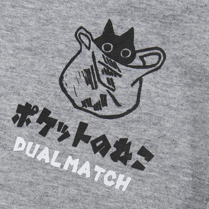 Kanji Cat Print T-Shirt — detail shot