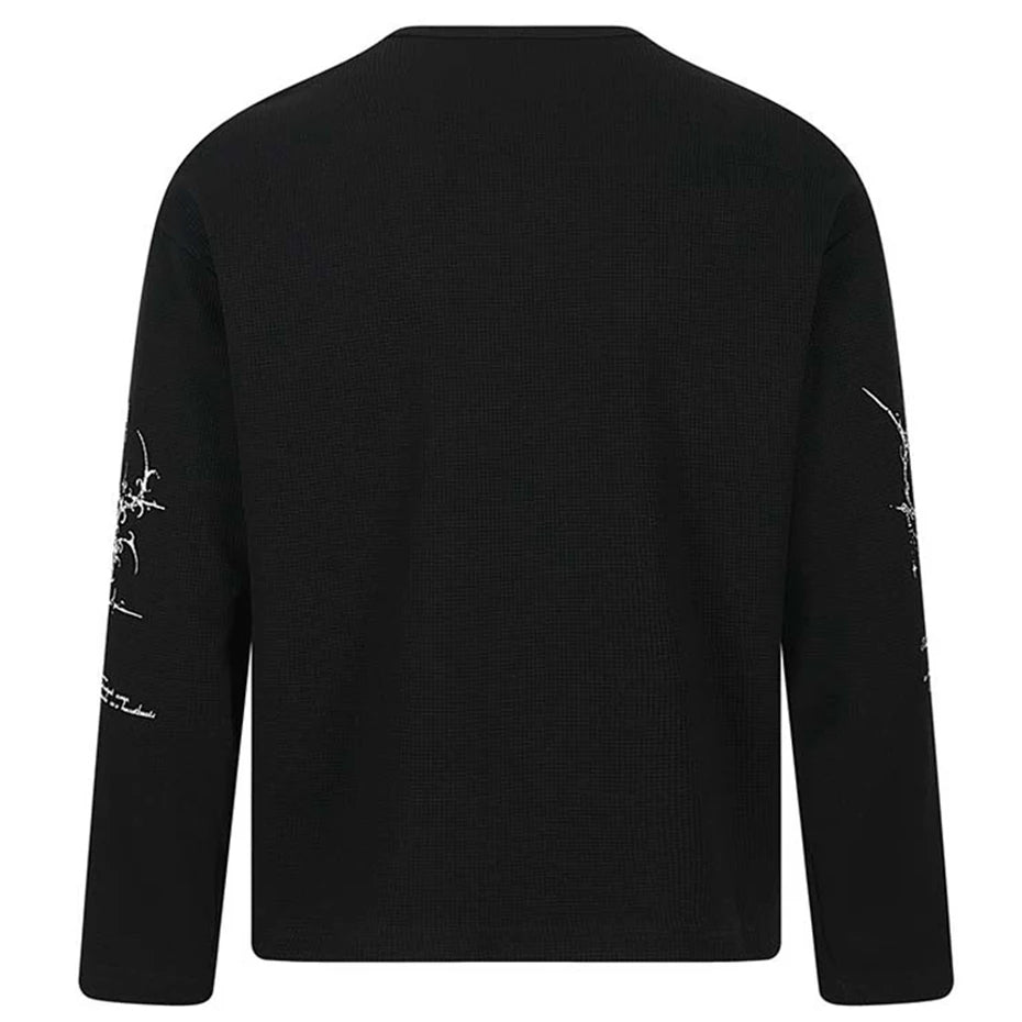 Vintage Black Oversized Long Sleeve Tee — detail shot