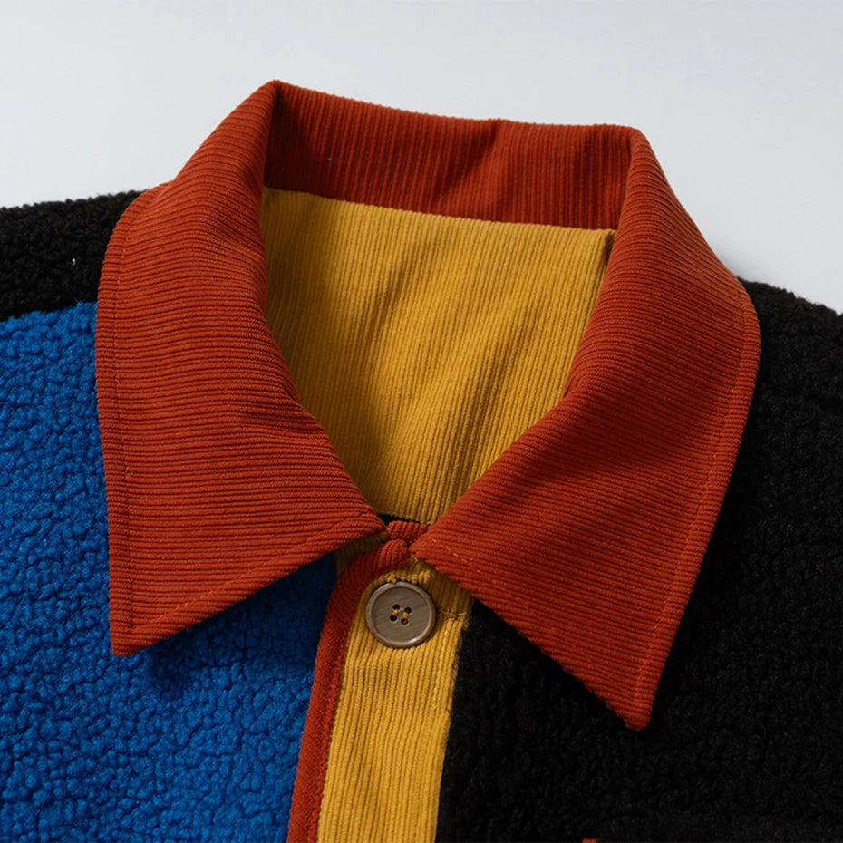 Color Block Oversized Puffer Jacket — fit shot