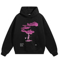 Pink Graphic Hoodie — fabric close-up