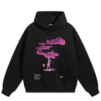 Pink Graphic Hoodie — fabric close-up