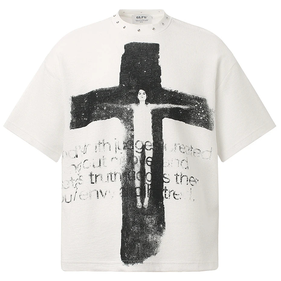 Y2K Cross Graphic Oversized T-Shirt — styling shot