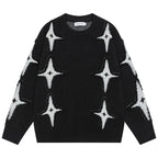 Y2K Star Graphic Knit Oversized Sweater — styling shot