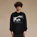 Black Graphic Long Sleeve Tee — front view